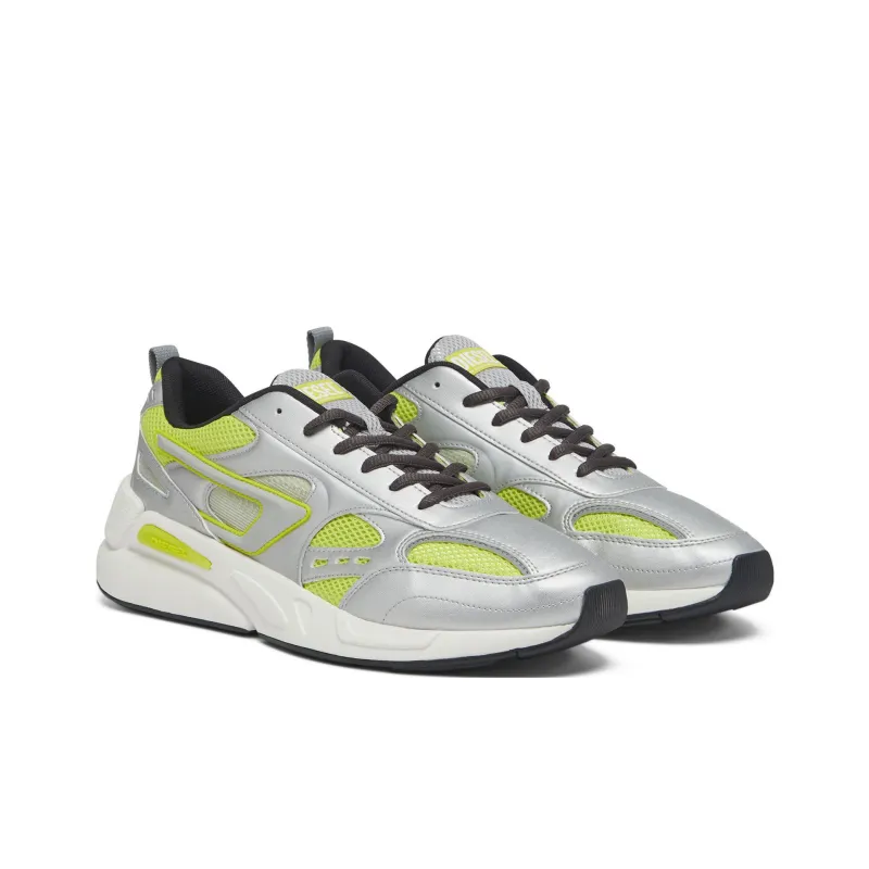 DIESEL S Serendipity Anti Slip Wear Resistant Low Top Casual Shoes Men's Silver Green-2