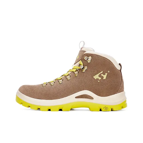 Slider Compass Series Mid Top Outdoor Shoes Men's Brown Yellow