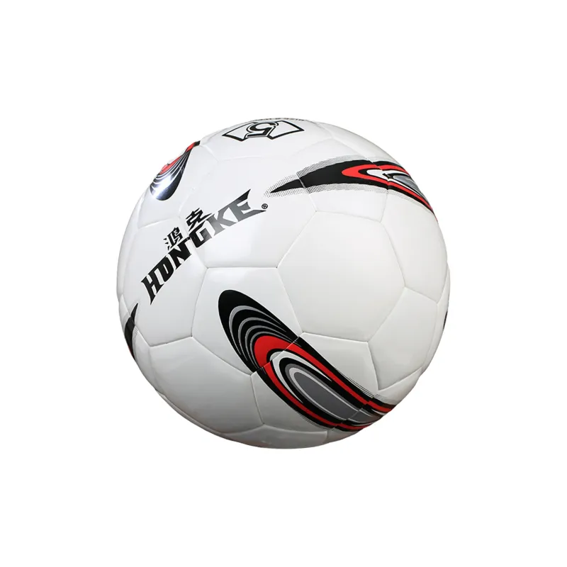 HONGKE Size 5 Soccer PU Machine Stitched Soccer Ball Unisex Red White-3