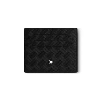 MONTBLANC Full Grain Cow Leather Card Holder Card Holder Men's Black