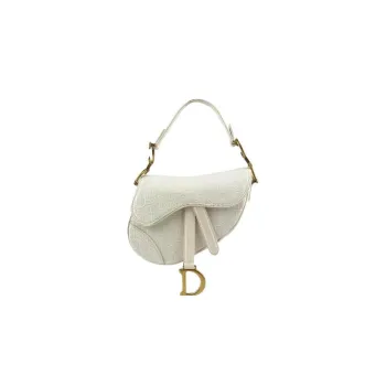 DIOR Cow Leather Saddle Bag Handbag, Shoulder Bag Women's White