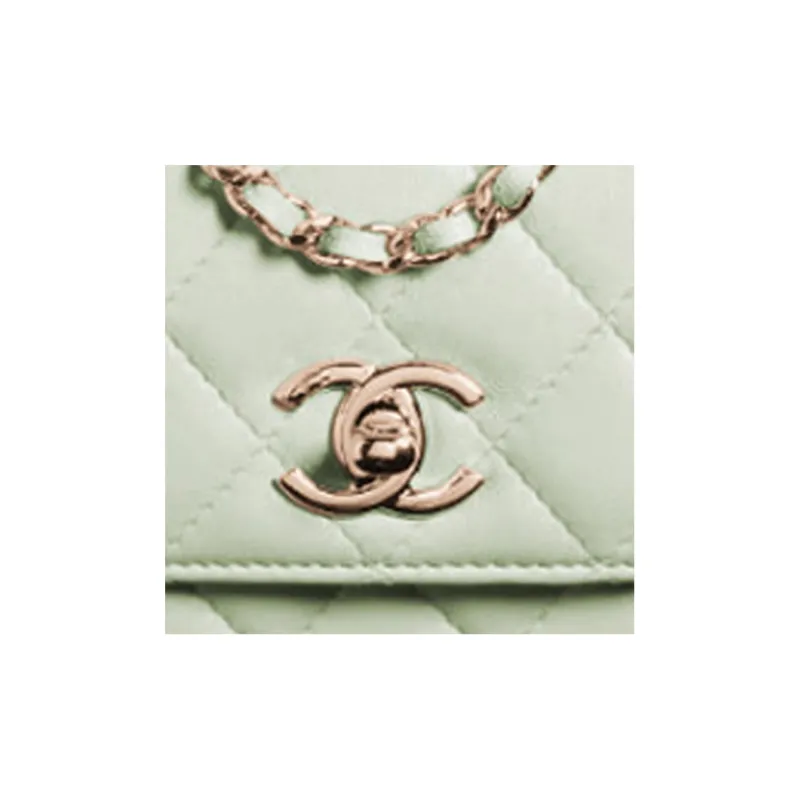 CHANEL Chain Bag Wallet, Shoulder Bag Mini Women's Mint Green-1