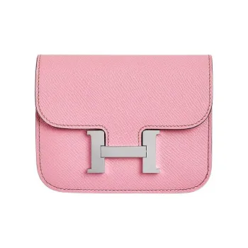 HERMES Epsom Leather Fanny Pack Clutch Wallet Women's 5P Pink