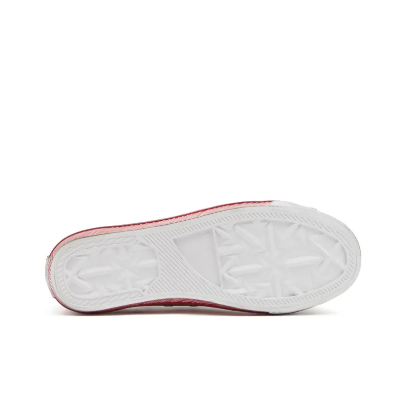 DIESEL S Athos Anti Slip Wear Resistant Low Top Skateboard Shoes Men's White Red-4