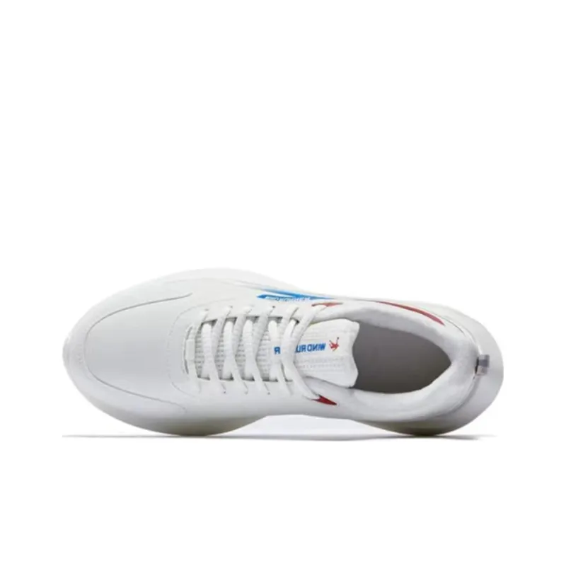 QIAODAN Cushioning Lightweight Low Top Casual Running Shoes Men's White Blue-2