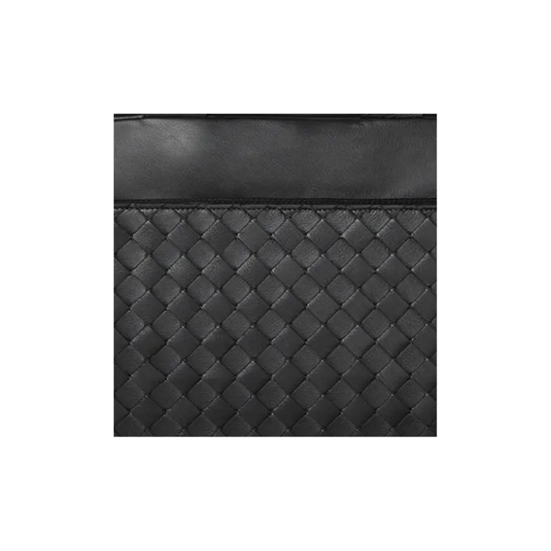 Bottega Veneta Calfskin Portable One Shoulder Crossbody Briefcase Men's Black-1