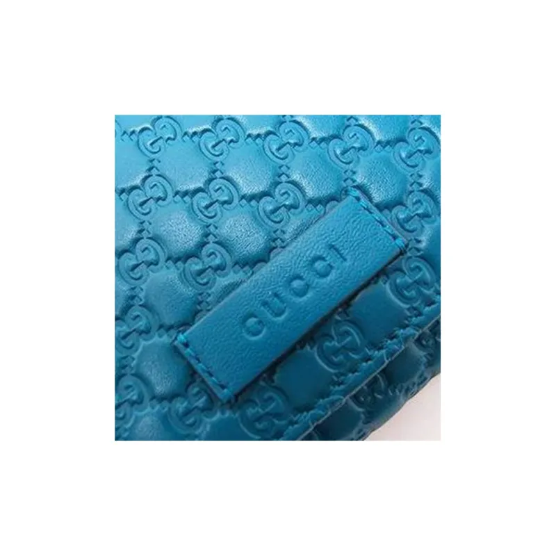 GUCCI Leather Wallet Women's Sky Blue-5