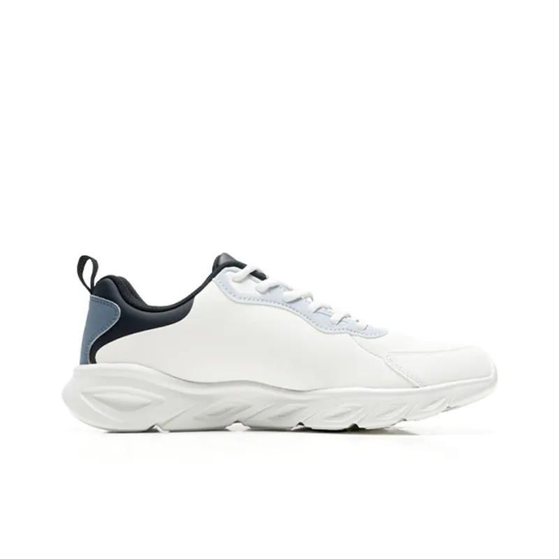 XTEP Slip-Resistant Water-Resistant Low-Top Running Shoes Men's White Black Blue-1