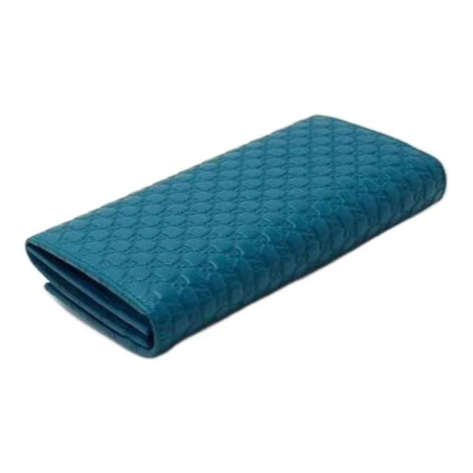 GUCCI Leather Wallet Women's Sky Blue-2