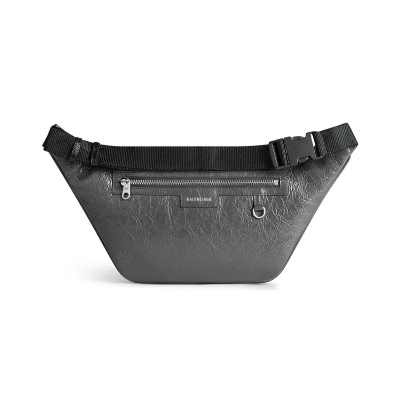 Balenciaga Superbusy Fine Grained Sheepskin Fanny Pack Regular Men's Gray-3
