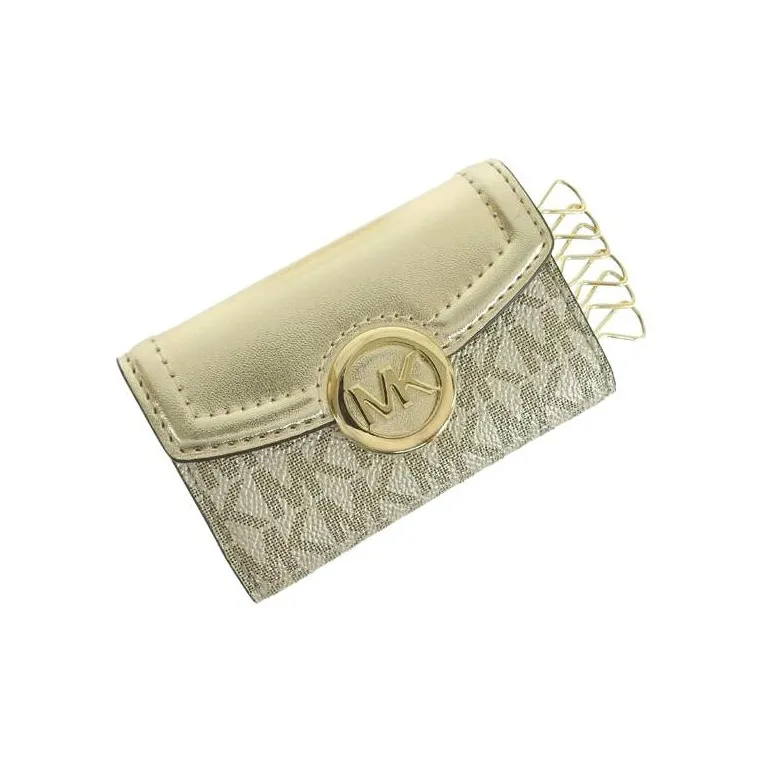 MICHAEL KORS PVC Coated Canvas Wallet Regular Women's Gold-3