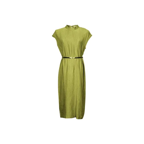 MISSSHINE Sleeveless Dresses Women's Mustard Green