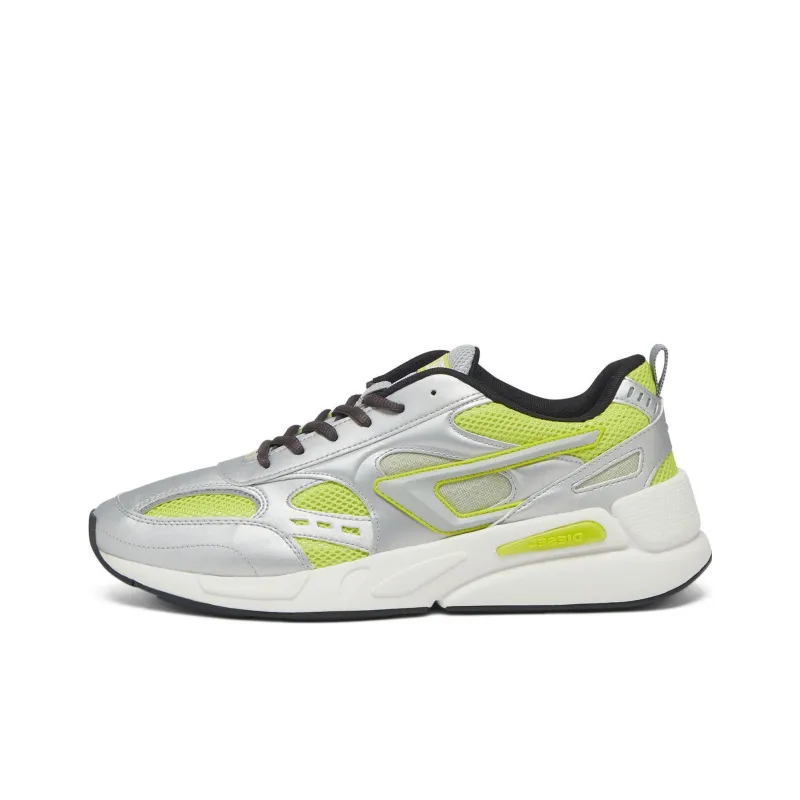 DIESEL S Serendipity Anti Slip Wear Resistant Low Top Casual Shoes Men's Silver Green-0