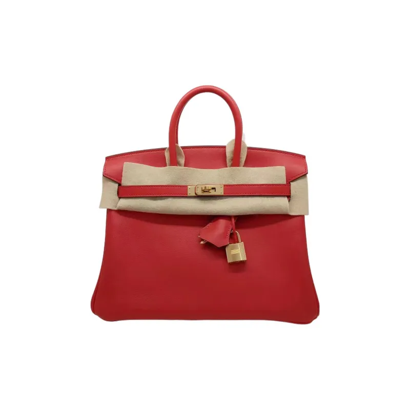 HERMES Birkin Jonathan Leather Birkin Bag Handbags Regular Women's S3 Rouge De Coeur Heart Red-0