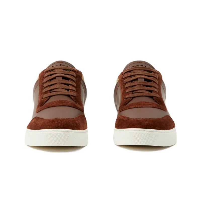 Burberry Low Top Skateboard Shoes Men's Brown Red-0
