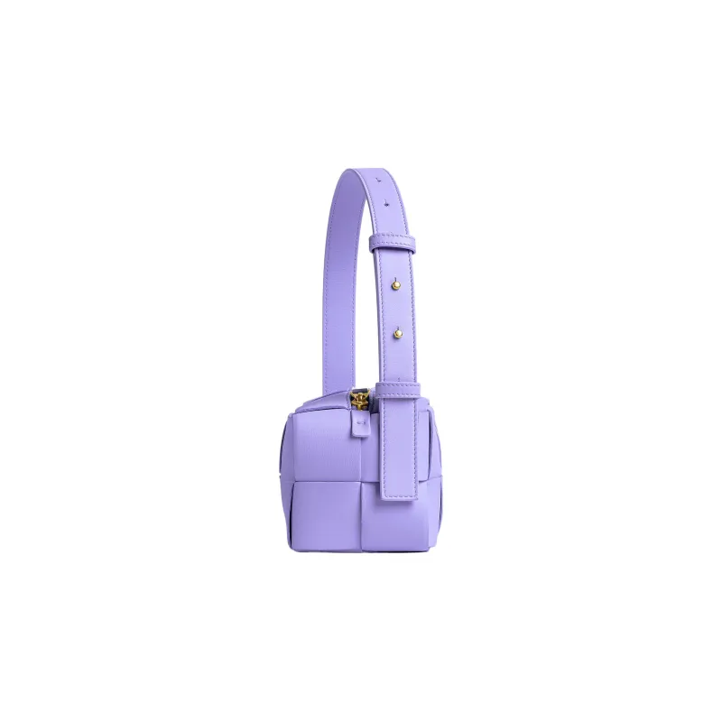 Bottega Veneta Brick Casstte Sheepskin Waffle Bag, Shoulder Bag, Handbag Trumpets Women's Crystal Purple-1