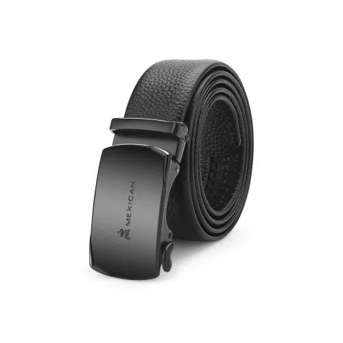 MEXICAN 2 Pack, Automatic Buckle, Detachable Head Cow Leather Belts Men's 3.5/3.4cm