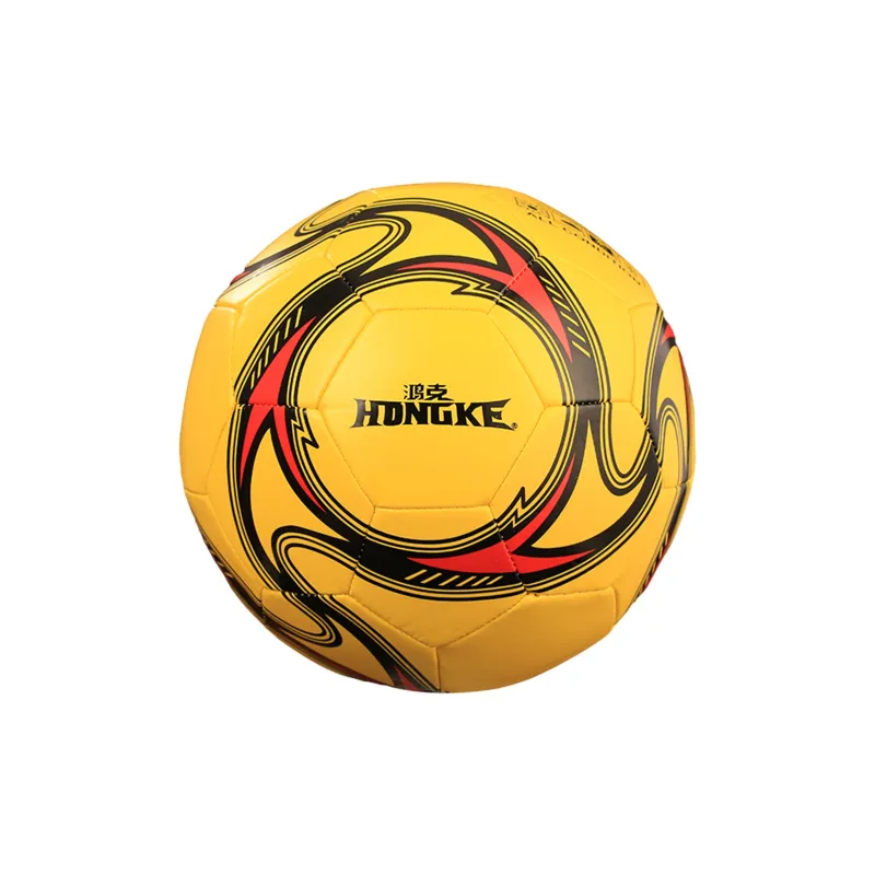 HONGKE Size 5 Soccer PU Machine Stitched Soccer Ball Unisex Yellow Red-1