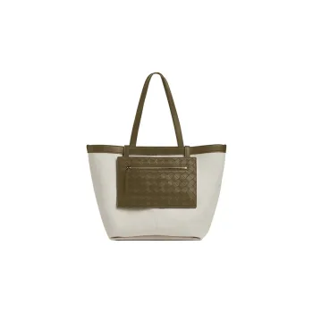 Bottega Veneta Canvas Tote Bag, Shopping Bag, Canvas Bag, One Shoulder Handbag Medium Size Women's Natural/Mud Brown