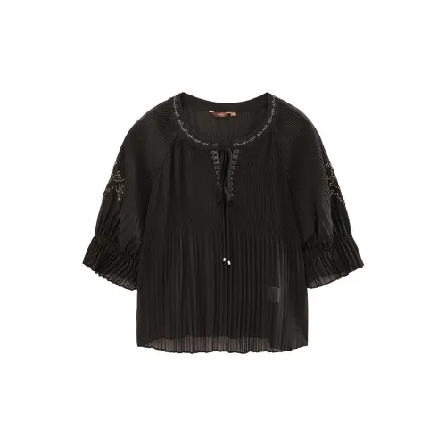 INSUN Chiffon Shirts Women's Black