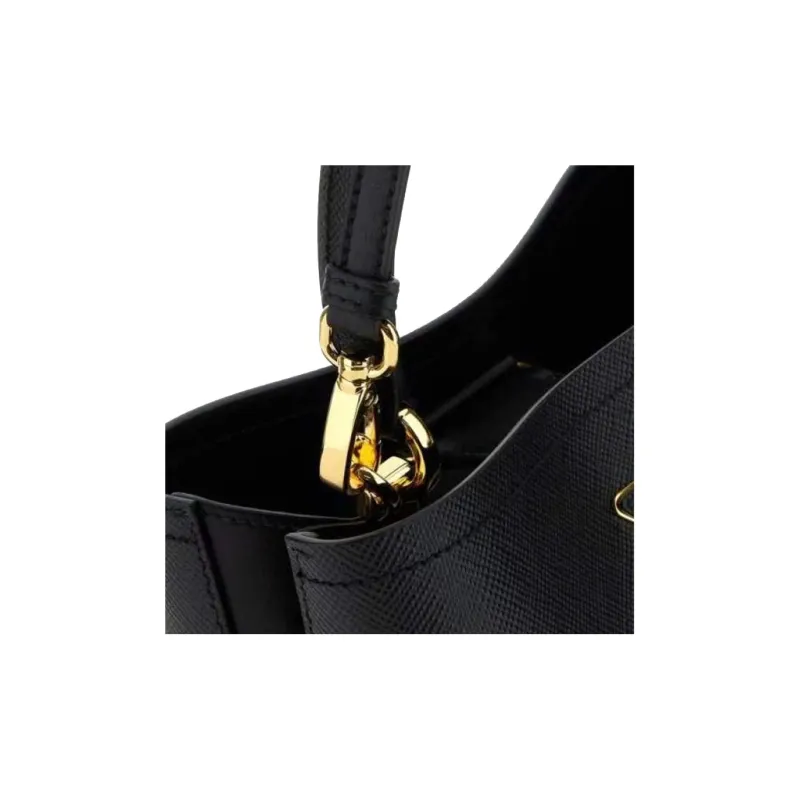 PRADA Panier Leather Shoulder Bag, Crossbody Bag, Handbag Medium Size Women's Black-3