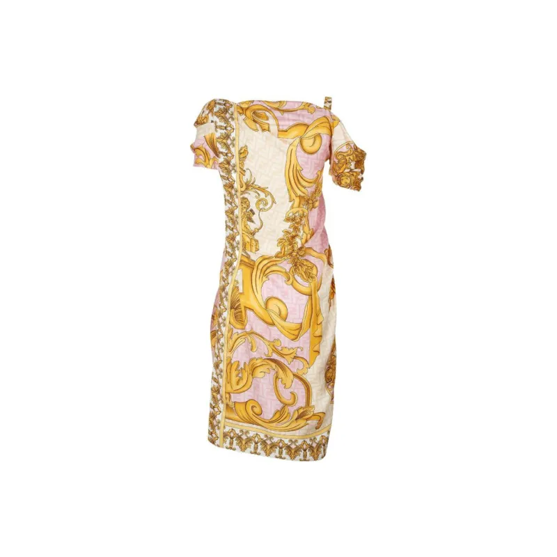 Versace X FENDI Short-Sleeved Dresses Women's Multicolor-1
