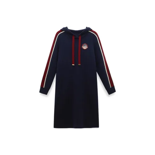 XII BASKET Long-Sleeved Dresses Women's Navy Blue