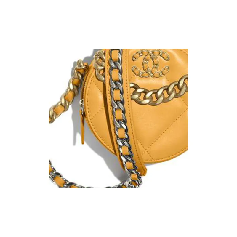 CHANEL 19Bag Sheepskin Shoulder Bag Women's Orange-1