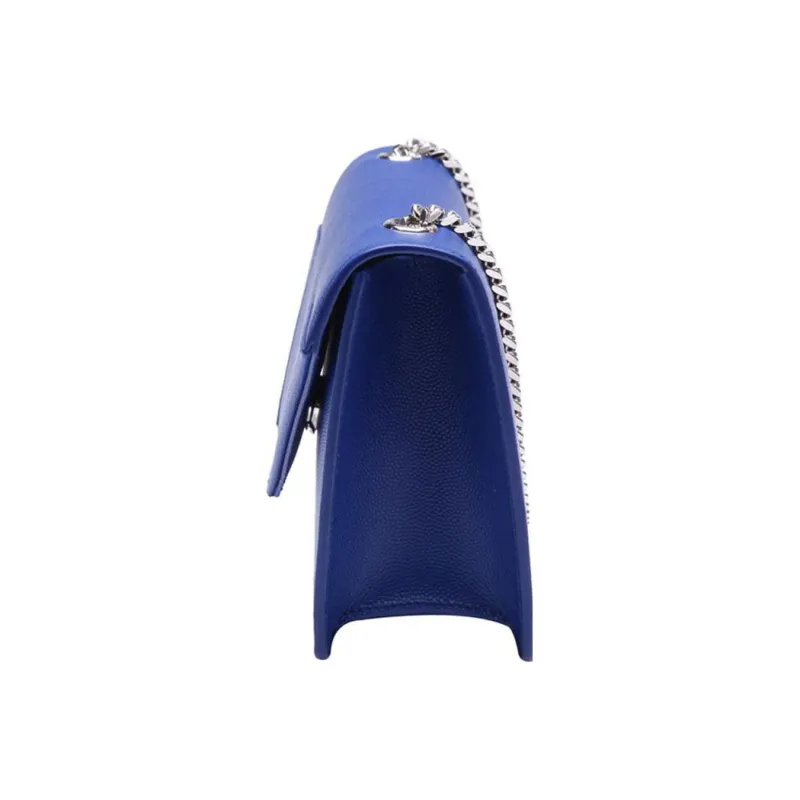 SAINT LAURENT Calfskin Crossbody Bag Shoulder Bag Women's Blue-2
