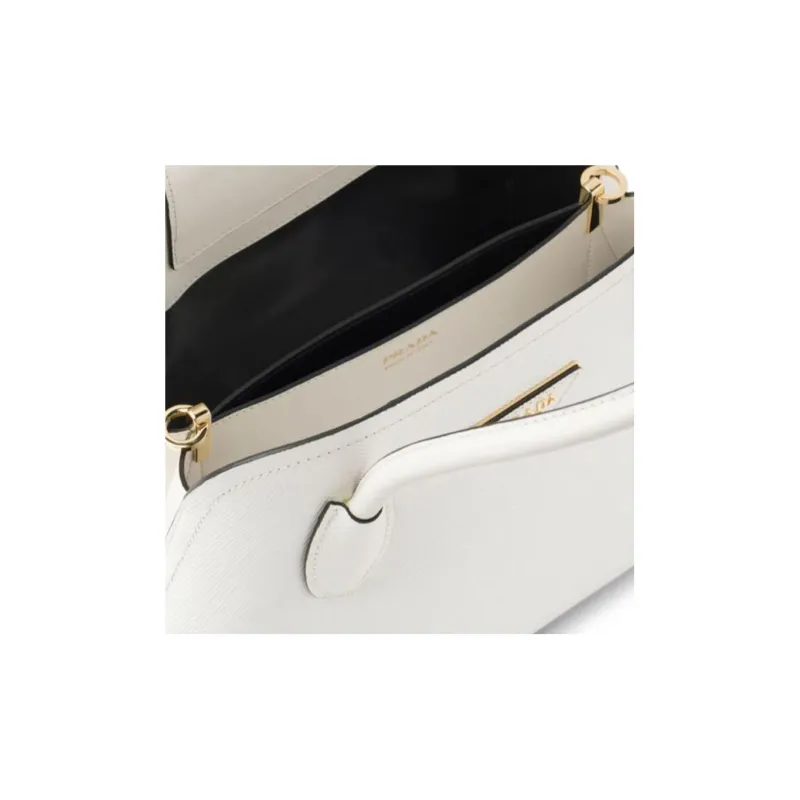 PRADA Matinée Nappa Leather Handbag Shoulder Bag Crossbody Bag Small Size Women's White-3