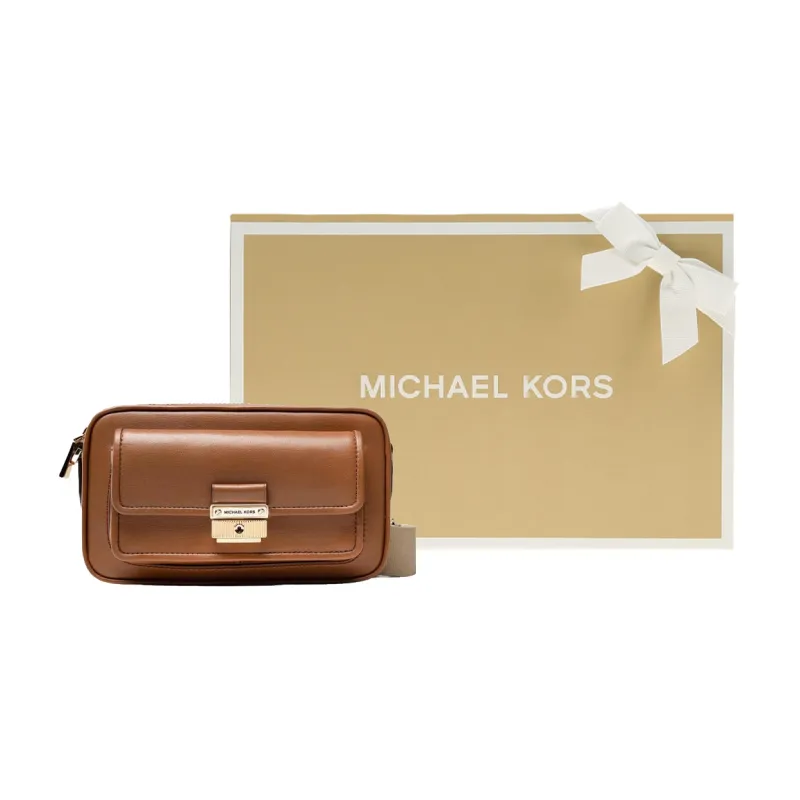 MICHAEL KORS Bradshaw Leather Camera Bag, Crossbody Bag, Shoulder Bag Women's Caramel Brown-6