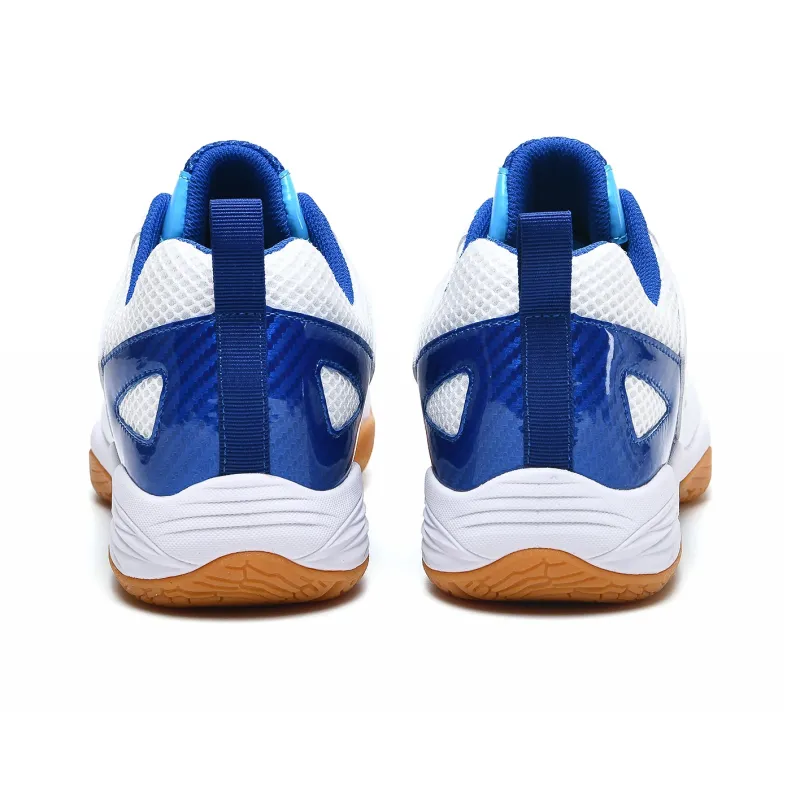 LEFUS Badminton Shoes Unisex Low Top White Blue-3