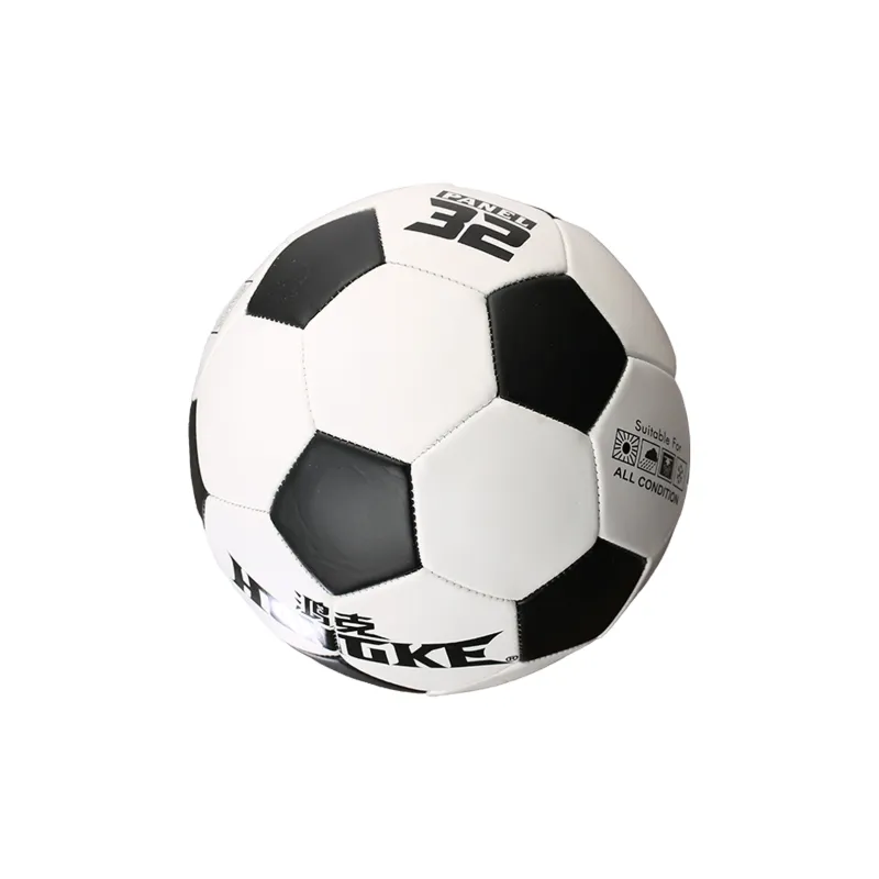 HONGKE Size 3/4 Size/5 Size Soccer PVC Machine Stitched Soccer Ball Unisex Black White-2