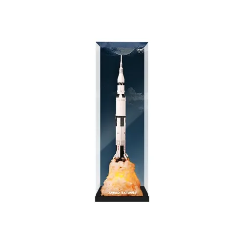 LIGHT YOUR BRICKS LeYiYi Hundred Compatibility Building Block 92176 Rocket Storage Box Model Accessories