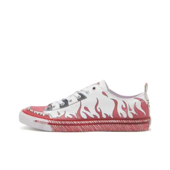 DIESEL S Athos Anti Slip Wear Resistant Low Top Skateboard Shoes Men's White Red