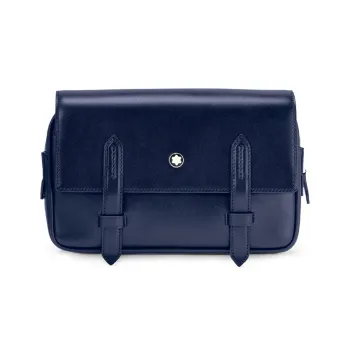 MONTBLANC Meisterstuck Full Grain Cow Leather Messenger Bag, Shoulder Bag, Crossbody Bag Regular Men's Ink Blue