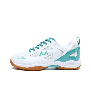 LEFUS Low Top Badminton Shoes Unisex White Green Blue