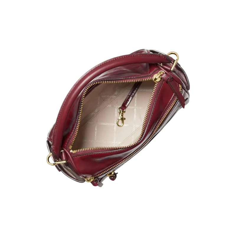 MICHAEL KORS Lorimer Leather Handbag Women's Burgundy-1
