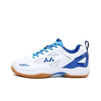 LEFUS Badminton Shoes Unisex Low Top White Blue