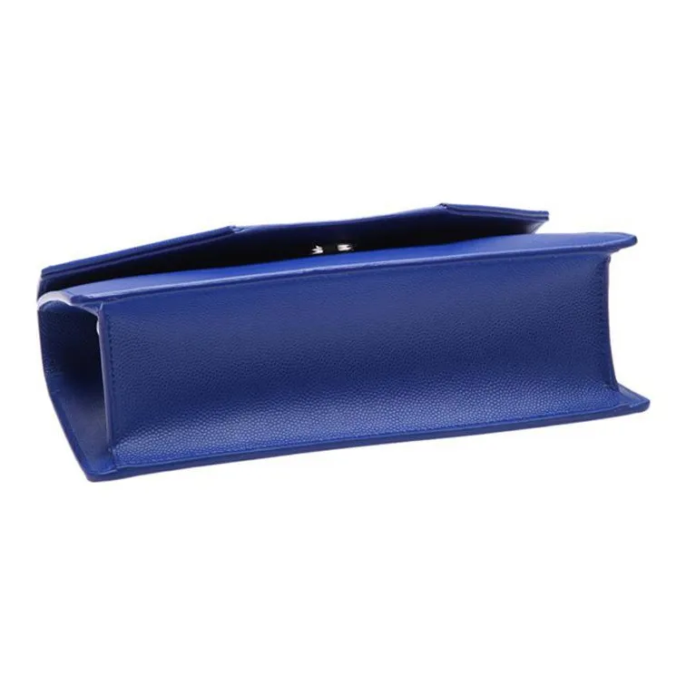 SAINT LAURENT Calfskin Crossbody Bag Shoulder Bag Women's Blue-3