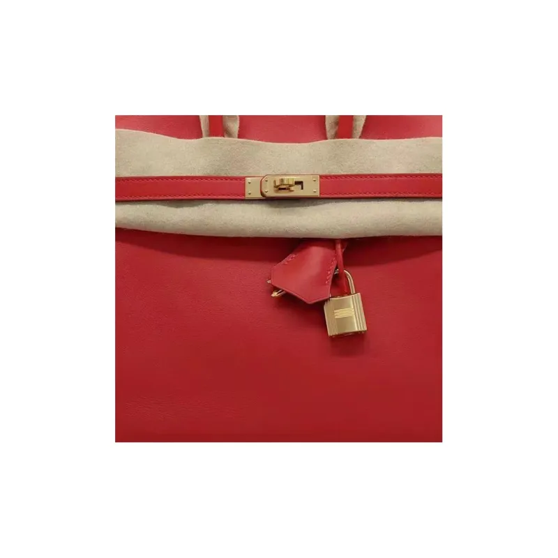 HERMES Birkin Jonathan Leather Birkin Bag Handbags Regular Women's S3 Rouge De Coeur Heart Red-4