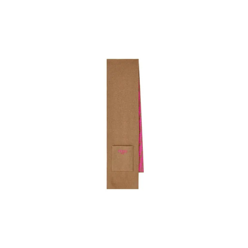 FENDI Logo Embroidered Reversible Scarf-0