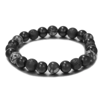 Love Link Volcanic Stone Obsidian Bracelets Unisex