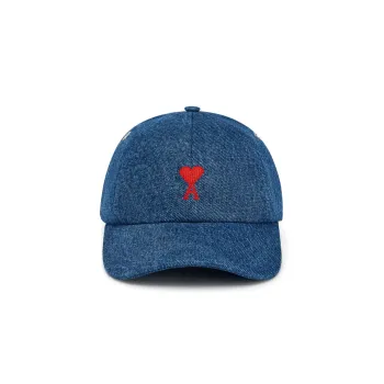 AMIPARIS Paris Ami De Coeur Logo Embroidered Denim Baseball Hat
