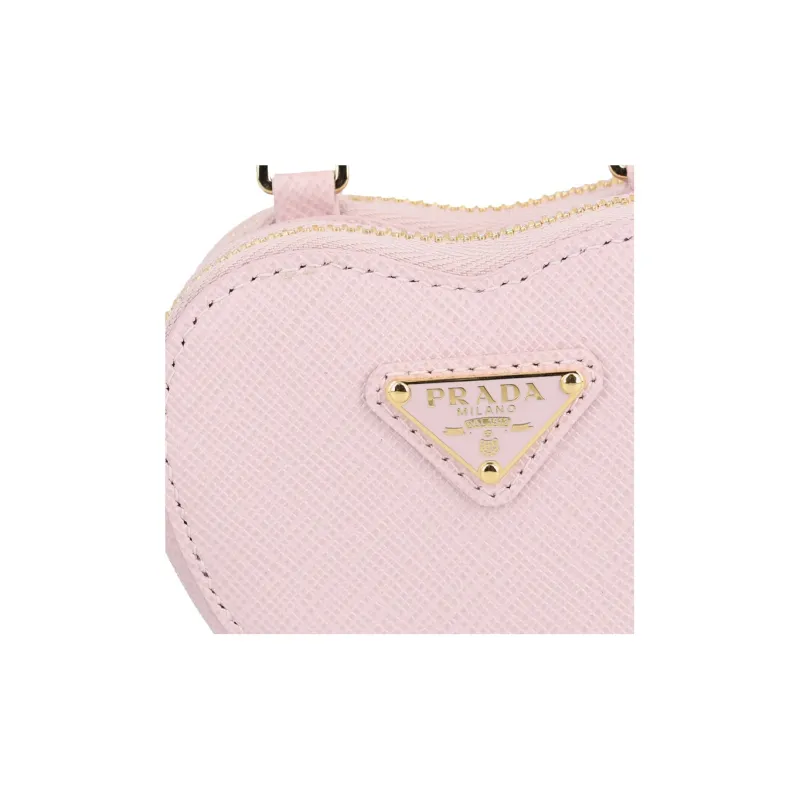 PRADA Saffiano Leather Portable Clutch Mini Women's Light Pink-3