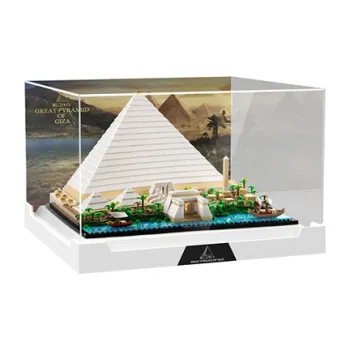 LIGHT YOUR BRICKS 100 Fun Compatible Building Block 21058 Giza Great Pyramid Display Case Model Accessories