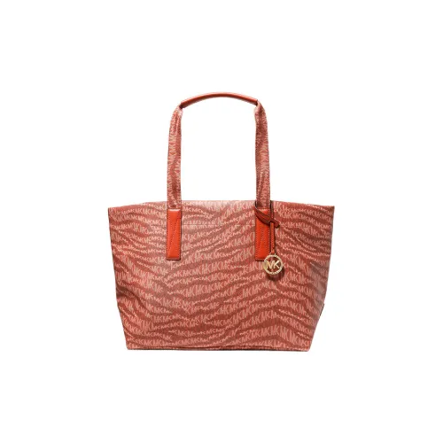 MICHAEL KORS Canvas tote Liuto Bag Shopping Bag Shoulder Bag Handbag Large Size Women's Orange Red