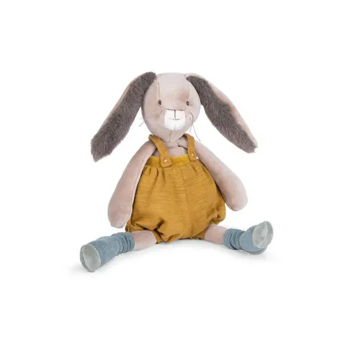 MOULIN ROTY Magnolia Rose, 3 Pack Bunny Collection, Medium Rabbit Mustard Yellow Dolls Plush Doll 40cm Height