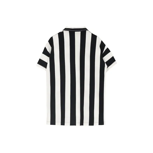 Cubic Polo Shirts Women's Black White Stripes-1