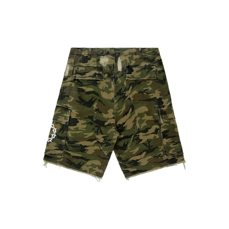False Perception Cargo Shorts Unisex Green-1